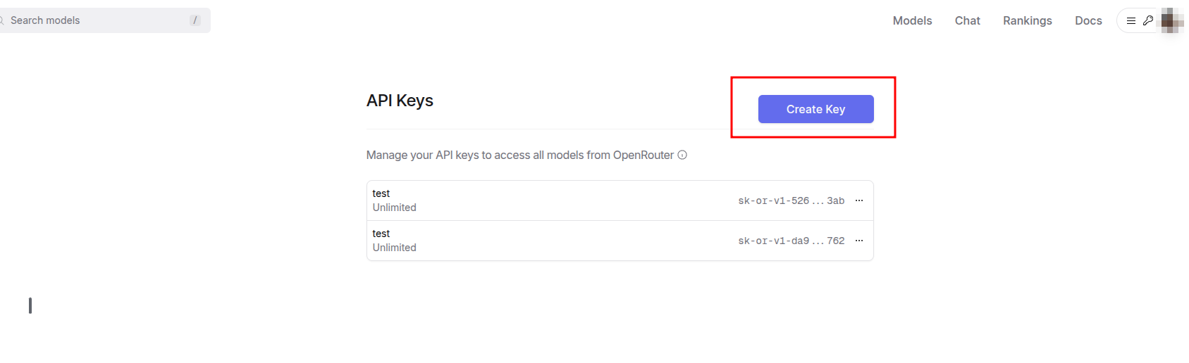 Generate API Key Screenshot